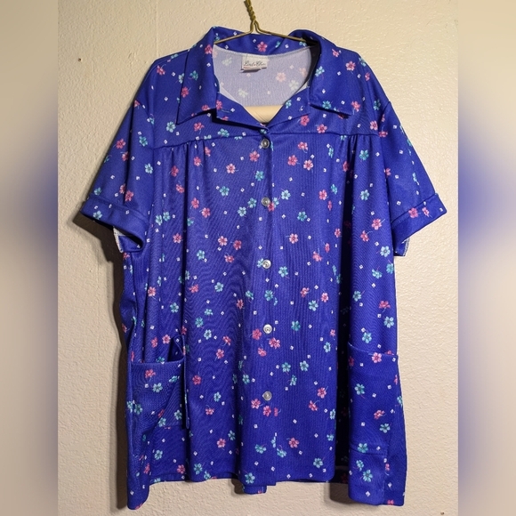 lind And Clare Blue Floral Button-Up Shirtsize 44 Pre-owned - Picture 2 of 9